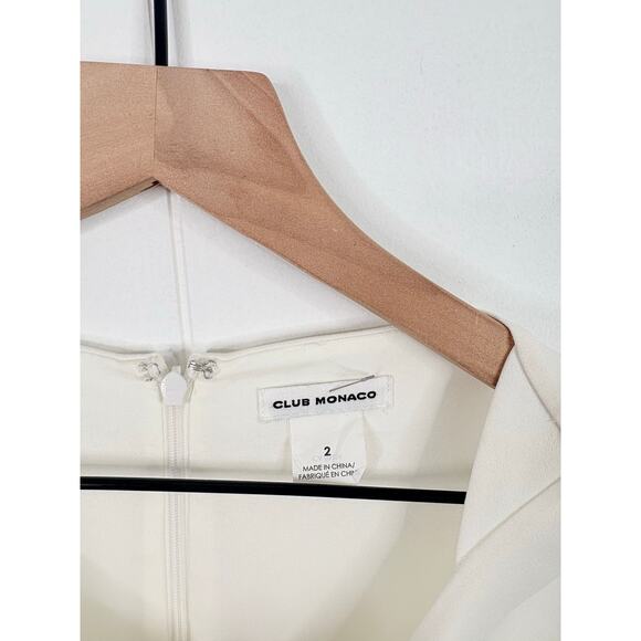 Club Monaco Layered Colorblock Drop Waist Mini Dress Size 2 White Black - Picture 12 of 12